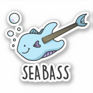 Adesivo Vinheta de peixe-canhão de bass de bass