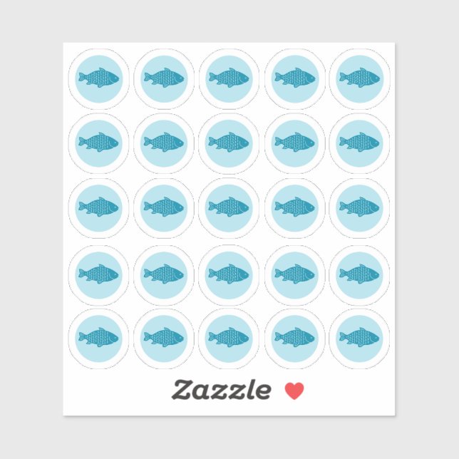 Adesivo Vinheta De Peixe De 2 Cores (Folha)