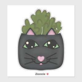 Adesivo Vinheta de Plantador de Gato Negro