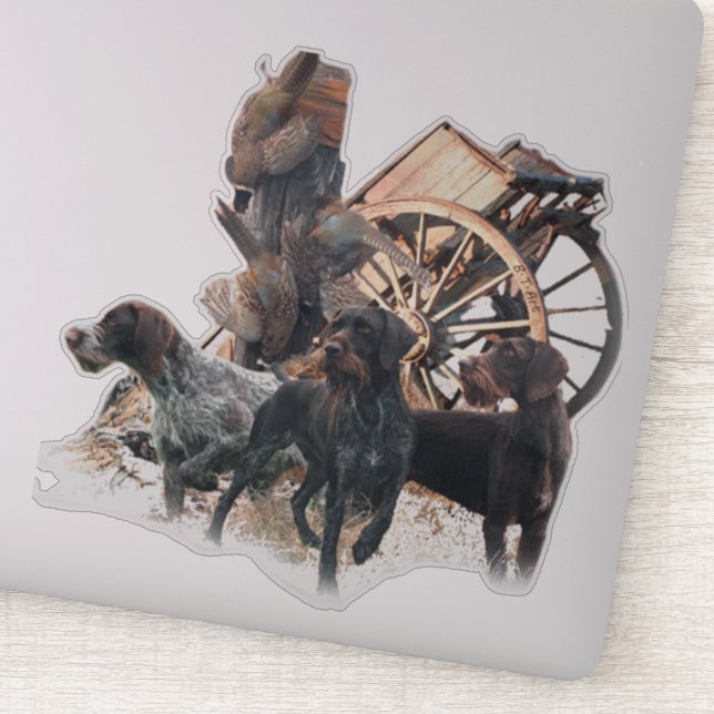 Adesivo Vinheta de ponteiro com cabeleireiro alemão (Detalhe)