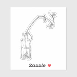 Adesivo Vinheta de Pothos de Garrafa