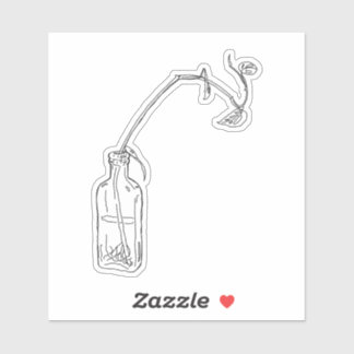 Adesivo Vinheta de Pothos de Garrafa