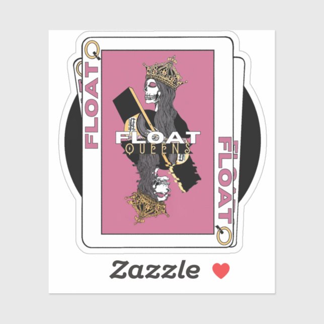 Adesivo Vinheta de Rainha Flutuante (Folha)