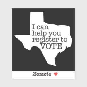 Adesivo Vinheta de Registro do Texas Voter