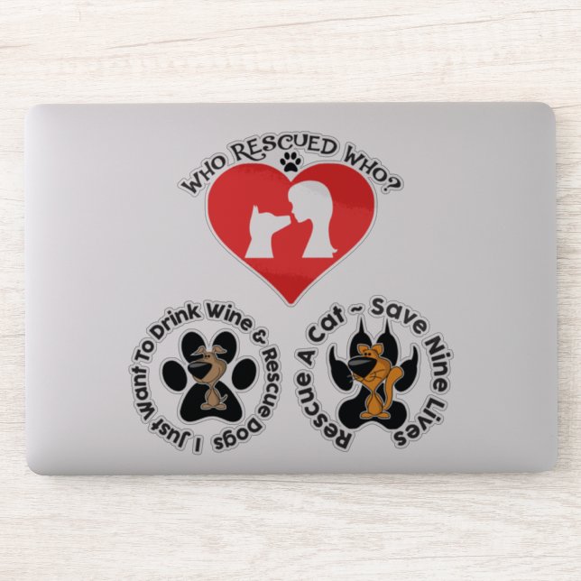 Adesivo Vinheta de resgate de cães e gatos (Computador)