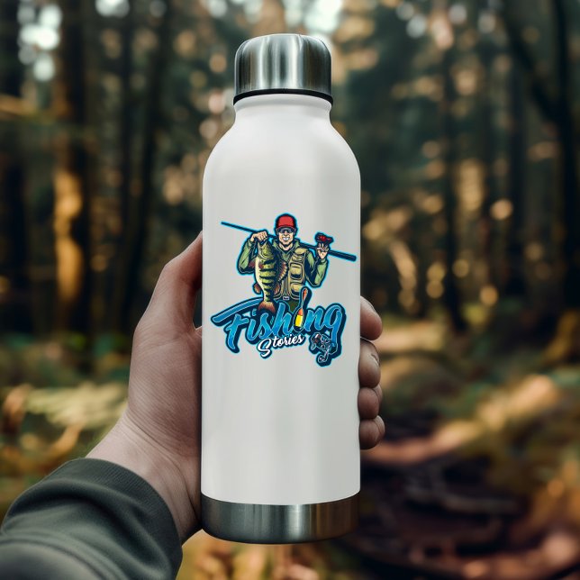 Adesivo Vinheta de Rod Pescador | Autocolante (Bass Fisherman Stories | Die-Cut Sticker)