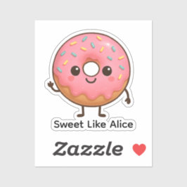 Adesivo Vinheta de Rosquinha branca - Vinheta de nome pers