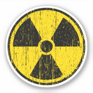 Adesivo Vinheta de símbolo de radiação nuclear Vestida
