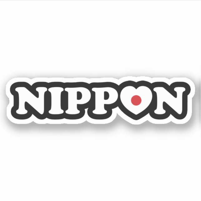 Adesivo Vinheta de Sinalizador de Coração de Nippon Love (Frente)