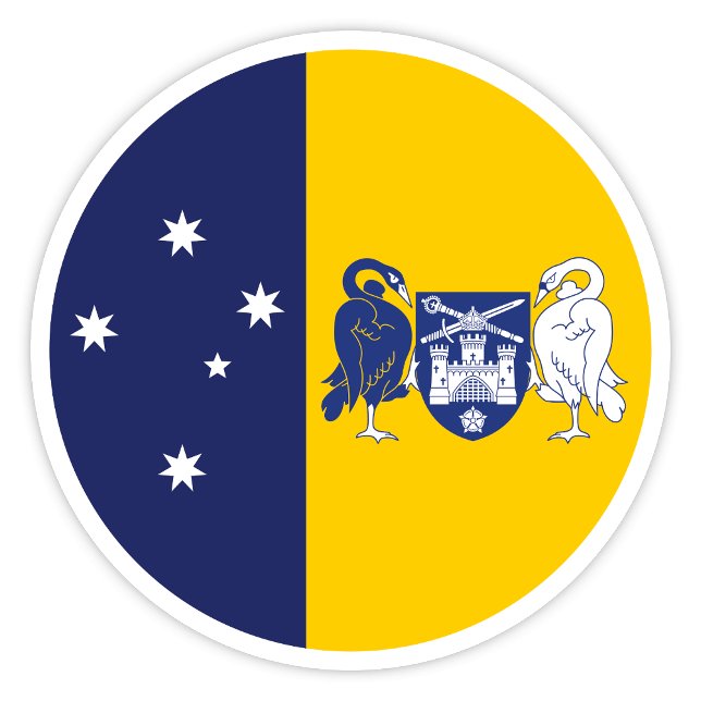 Adesivo Vinheta de Sinalizador do Território Capital Austr (Australian Capital Territory flag)