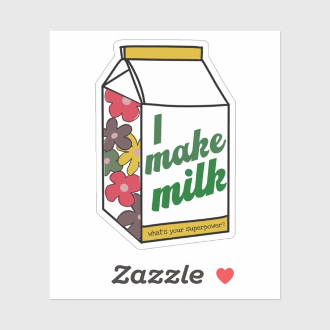 Adesivo Vinheta de superpotência de amamentação (Folha)