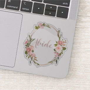 Adesivo Vinheta de tipografia de Abide de Frame Floral