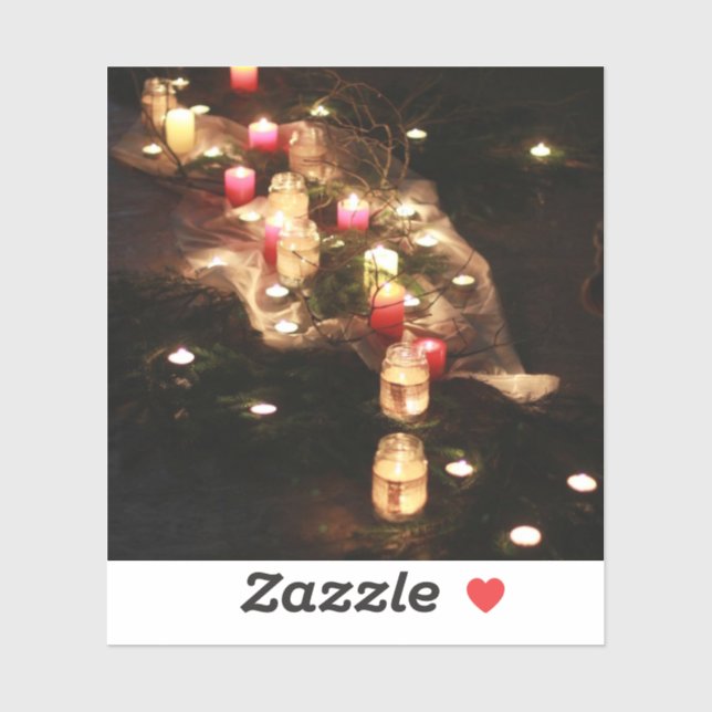 Adesivo Vinheta de Velas Rustic Candlelight - Personalizáv (Folha)