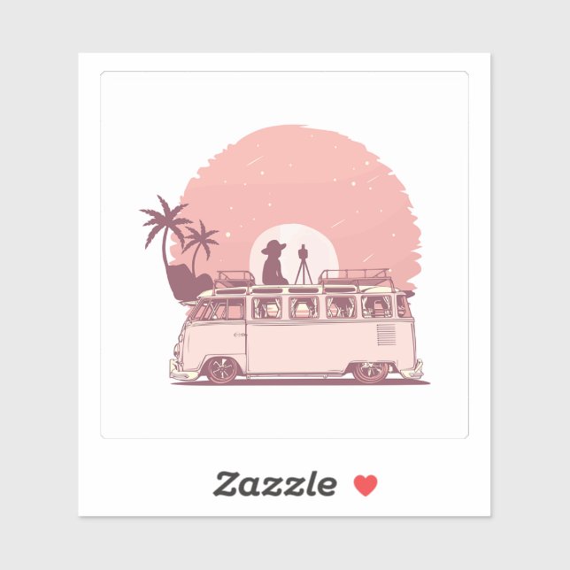 Adesivo Vinheta de Viagem "Adventure Wanderlust" (Folha)