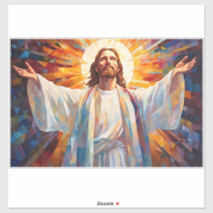 Adesivo Vinheta de Vidro Mantida de Jesus Cristo