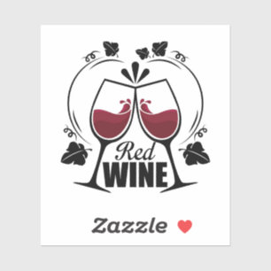 Adesivo Vinheta de vinho tinto