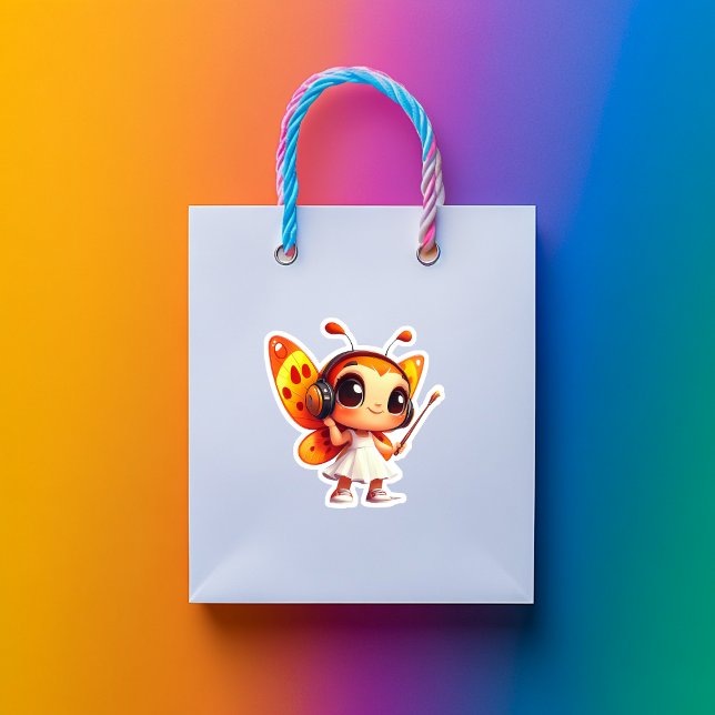 Adesivo Vinheta de vinil com borboleta (Criador carregado)