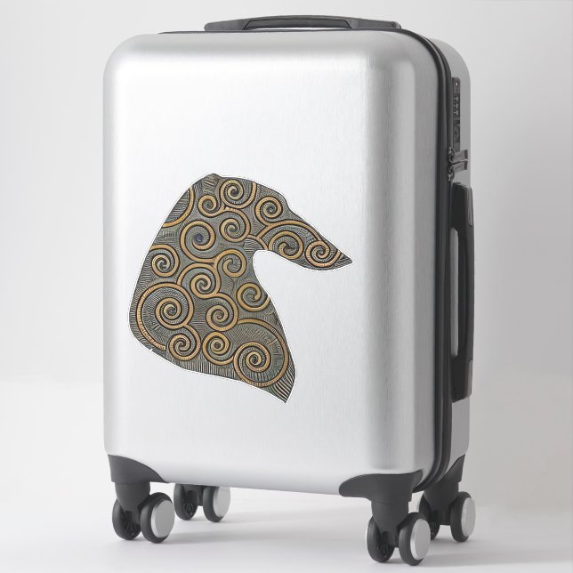 Adesivo Vinheta de vinil com corte de perfil Borzoi (Mala)