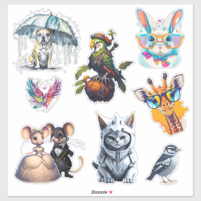 Adesivo Vinheta de vinil com corte personalizado aleatório (Folha)