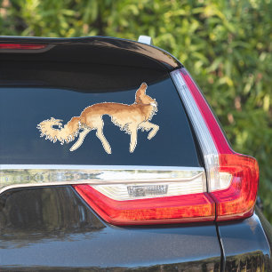 Adesivo Vinheta de vinil com corte personalizado de borzoi