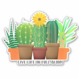 Adesivo Vinheta de vinil com corte personalizado de cactus