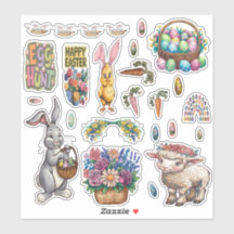 Vinheta de vinil com corte personalizado de páscoa