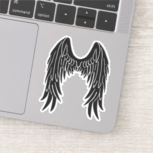 Adesivo Vinheta de Vinil Cutout de Anjo Preto Escuro