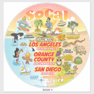 Adesivo Vinheta de vinil de corte personalizado do SoCal P