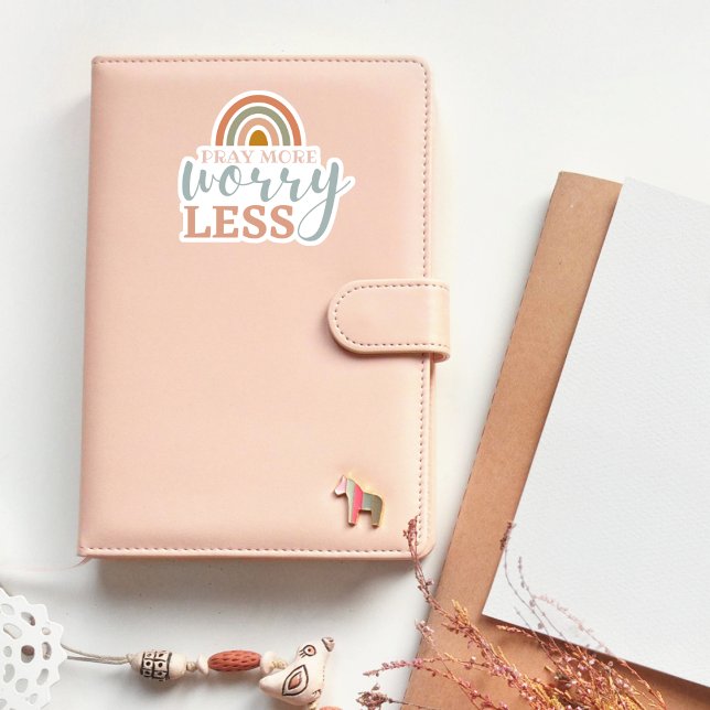 Adesivo Vinheta de vinil de corte personalizado "Reze mais (Criador carregado)