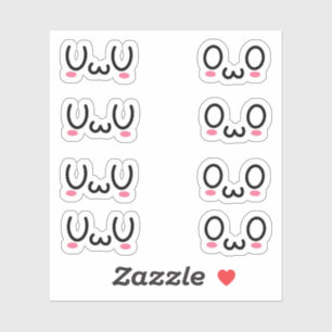 Adesivo Vinheta de vinil de corte personalizado Uwu e Owo