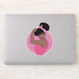 Adesivo Vinheta de vinil de mulher negra forte