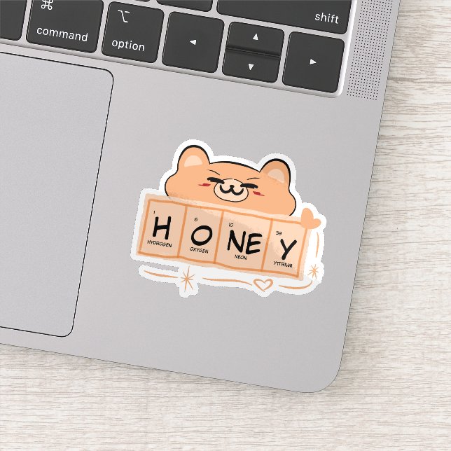 Adesivo Vinheta de vinil de urso bonito "Honey" (Detalhe)