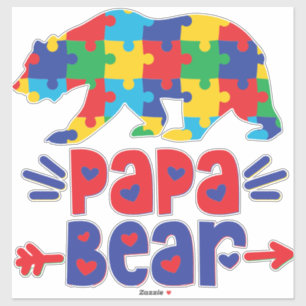 Adesivo Vinheta de Vinil do Urso Papa