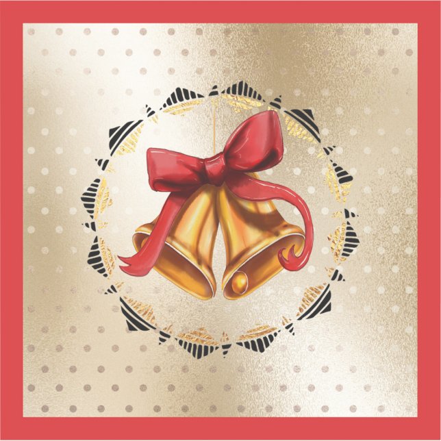 Adesivo Vinheta de vinil Natal com sinos (Frente)