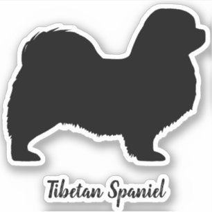 Adesivo Vinheta de vinil para cães, castanho-tibetano