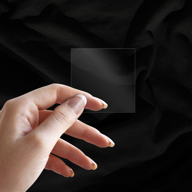 Adesivo Vinheta de vinil quadrado simples transparente de  (Plain Transparent 2" Square Wedding Vinyl Sticker)