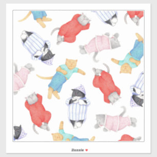 Adesivo Vinheta de vinilo CATS PAJAMAS 14x14