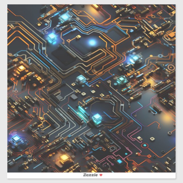 Adesivo Vinheta de vinilo com circuito eletrônico (Folha)