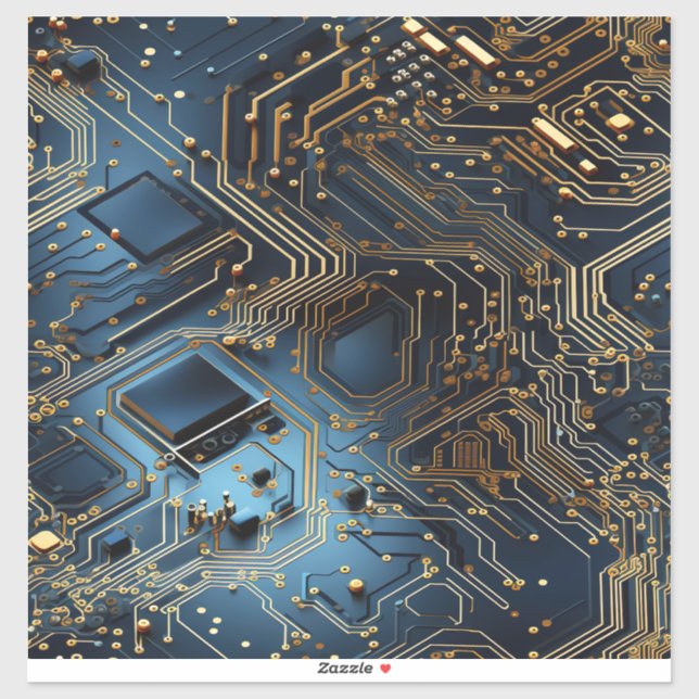 Adesivo Vinheta de vinilo com circuito eletrônico (Folha)