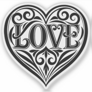 Adesivo Vinheta de vinilo com formato de coração