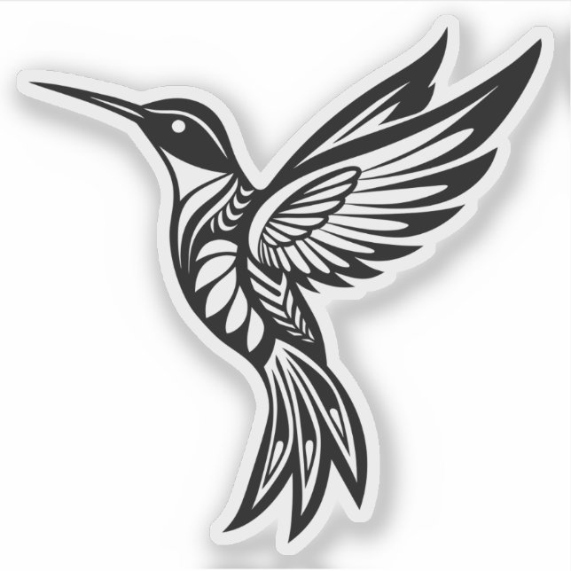 Adesivo vinheta de vinilo de beija-flor (Frente)