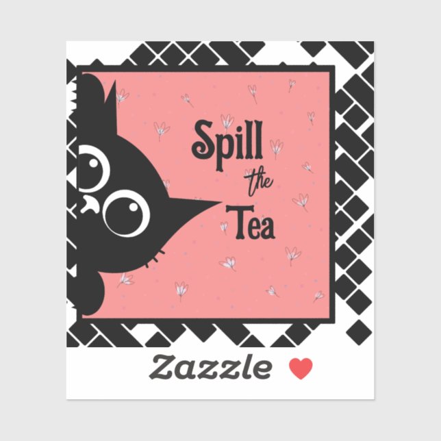 Adesivo Vinheta de Vinilo de Corte Personalizado de Gato P (Folha)