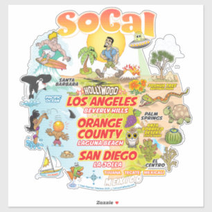 Adesivo Vinheta de vinilo de corte personalizado SoCal