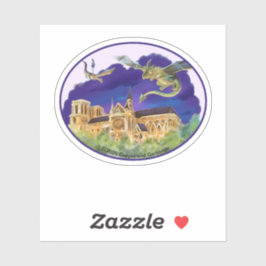 Adesivo Vinheta De Vinilo De Notre Dame Oval (Várias Dimen