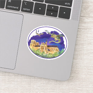 Adesivo Vinheta De Vinilo De Notre Dame Oval (Várias Dimen