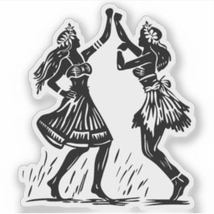 Adesivo vinheta de vinilo Hula Dancer