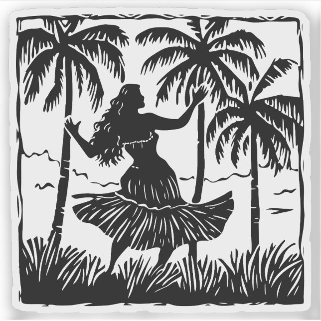 Adesivo vinheta de vinilo Hula Dancer (Frente)