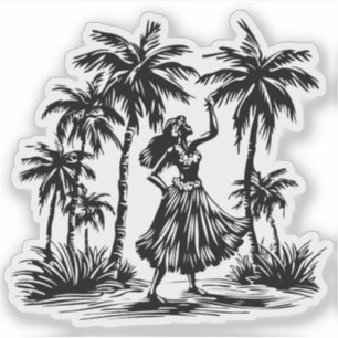 Adesivo vinheta de vinilo Hula Dancer