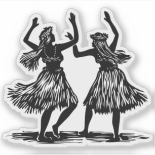 Adesivo vinheta de vinilo Hula Dancer