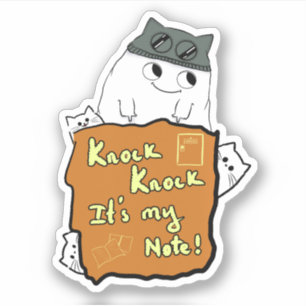 Adesivo Vinheta de vinilo   Knock Knock É a minha nota